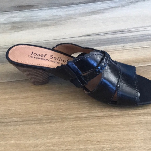 NWT Josef Seidel Black Sandals 37 Low Heel - Picture 2 of 7